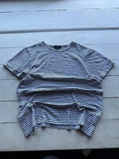 🚨 APC/A.P.C. STRIPED WITH LOGO DISTRESSED MEN TEE LUXURY STREETWEAR SIZE M