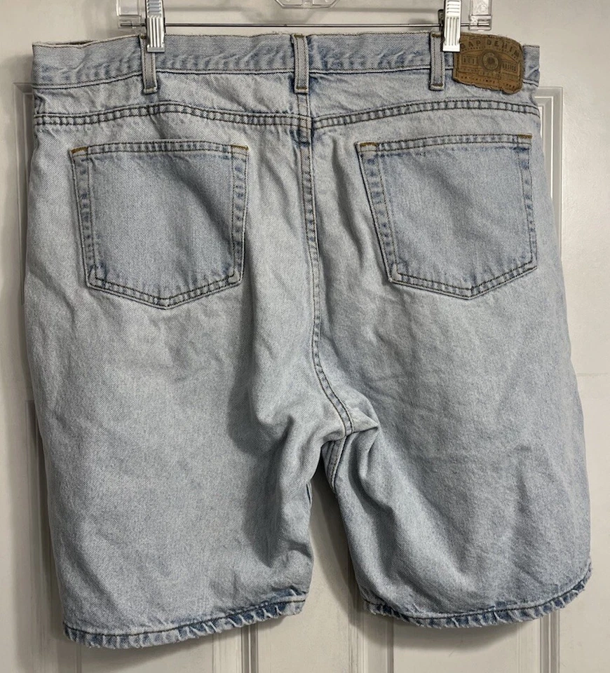 Pantalones Cortos De Colección GAP Jean Para Hombres 38 Calce Suelto 9" Botón Mosca Y2K Años 90 Denim Hecho en EE. UU. Foto 3 de 4