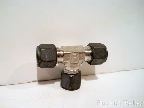 New Parker Stainless Steel 3/8" CPI Fractional Tube Union Fitting, 6-6-6 JBZ-SS