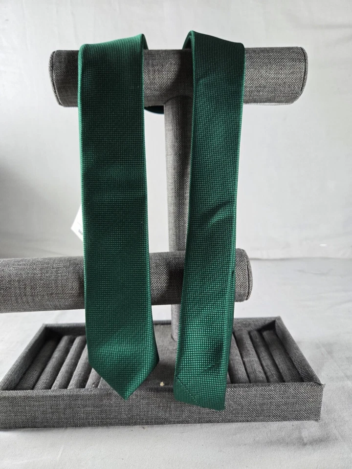 Corbata Dan Smith Para Hombre Talla Única Verde 100% Microfibra Clásica Clip Formal Foto 3 de 4