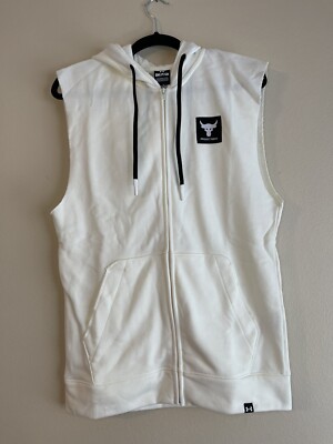 Under Armour Men's Project Rock Heavyweight Terry Sleeveless Full- Zip Hoodie S