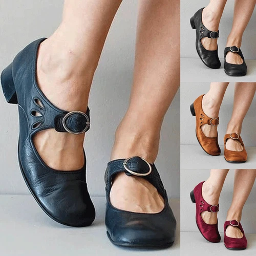 Dance Court Shoes Ladies Mary Jane Comfy Dolly Buckle Casual Work Womens UK Size - Picture 2 of 28