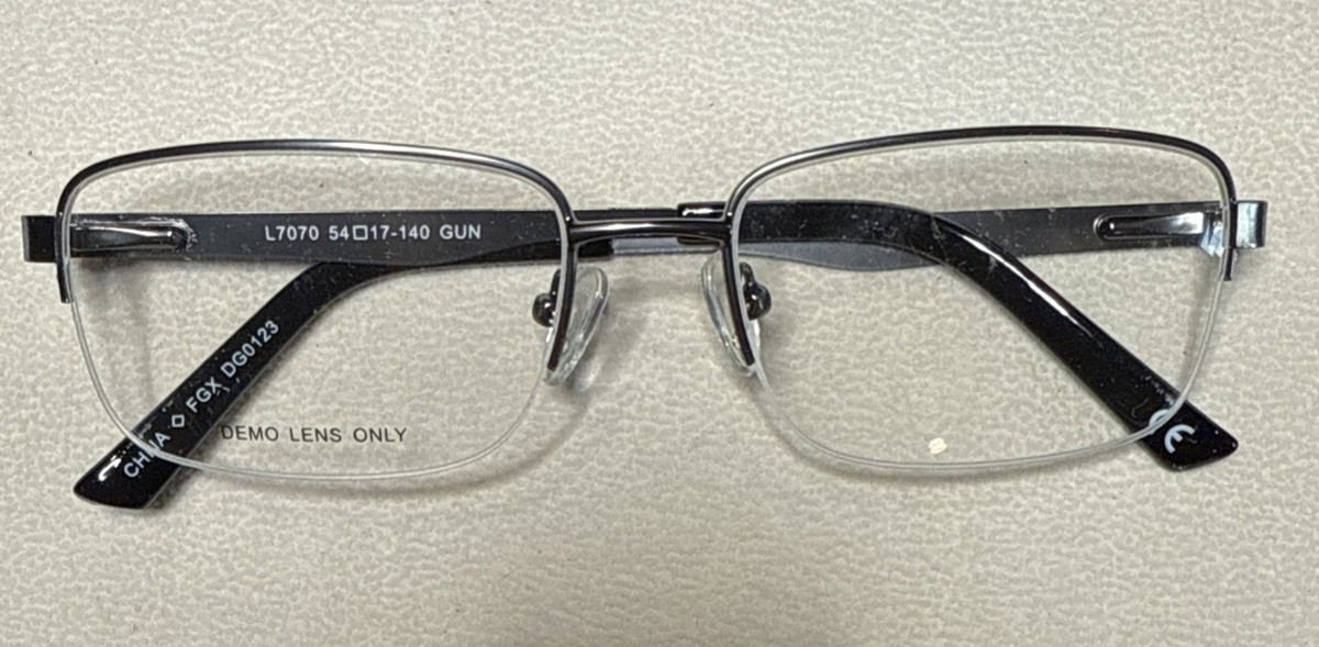 Lantis Optical L7070 GUN 54-17-140 Gunmetal Metal Half Rim Lantis Optical L7070 GUN 54-17-140 Gunmetal Metal Half Rim
