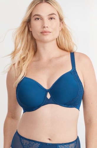 ELOMI Charley Spacer T-Shirt Bra Size 36I New EL4383PEO Underwire Petrol Blue