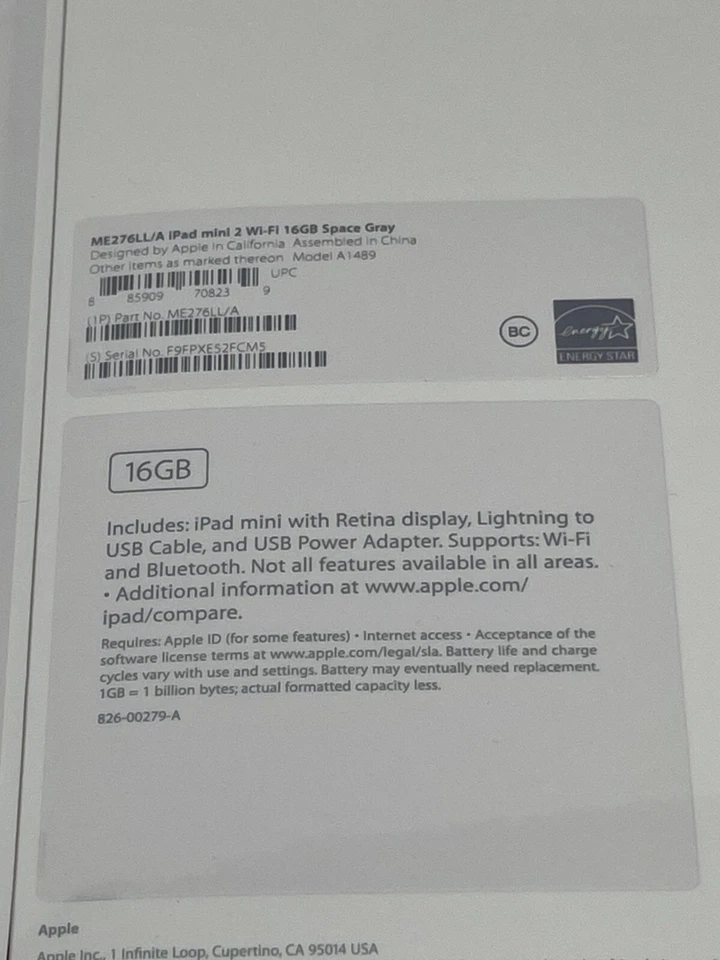 Apple iPad mini 2 16 GB Wi-Fi 7.9" Tablet wt Retina display ME276LL/A Space Gray - Image 3 of 4