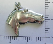 40114 Matte Silver Oxidized Large Horse Head Brass Jewelry Finding