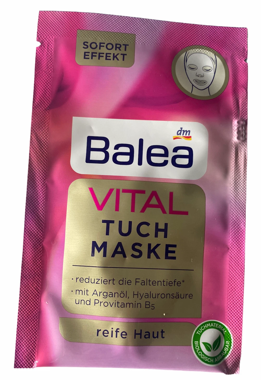 Balea VITAL Sheet mask for mature skin Argan oil provitamin B5 german cosmetic