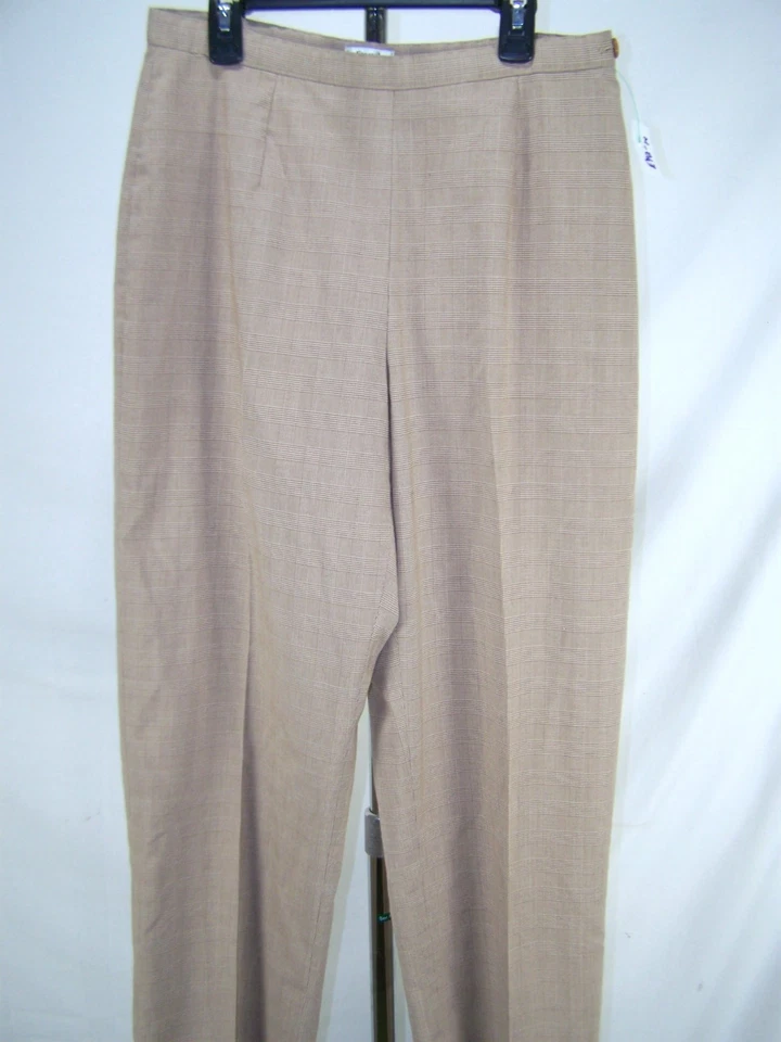 Pantalones de trabajo Draper's & Damon's 8 medianos para mujer talla beige marrón a cuadros Foto 2 de 4