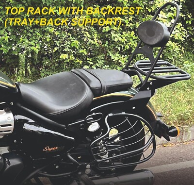 Royal Enfield Top Rack With Backrest (Tray+Back Support) for Super Meteor 650