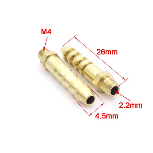 4x M4x26mm Water Cooling Nipples Brass Nozzles for ESC Battery Motor RC Boat - Picture 2 of 8