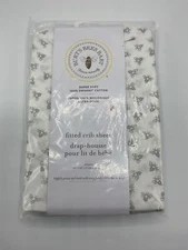 Burt's Bees Baby Fitted Crib Sheet Bees Organic Cotton Standard Crib Size New