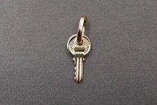 14K Solid Yellow Gold 0.5" Tiny Key Charm Pendant.