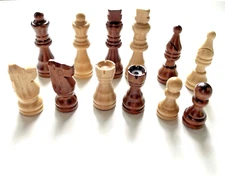 Wooden Chess Pieces Brown Beige Sold Individually YOU CHOOSE Wood Replacement