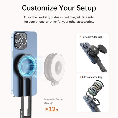 ULANZI MA30 Magnetic Phone Tripod Stand for iPhone - Aluminium Maglock Smartphon - Picture 2 of 7