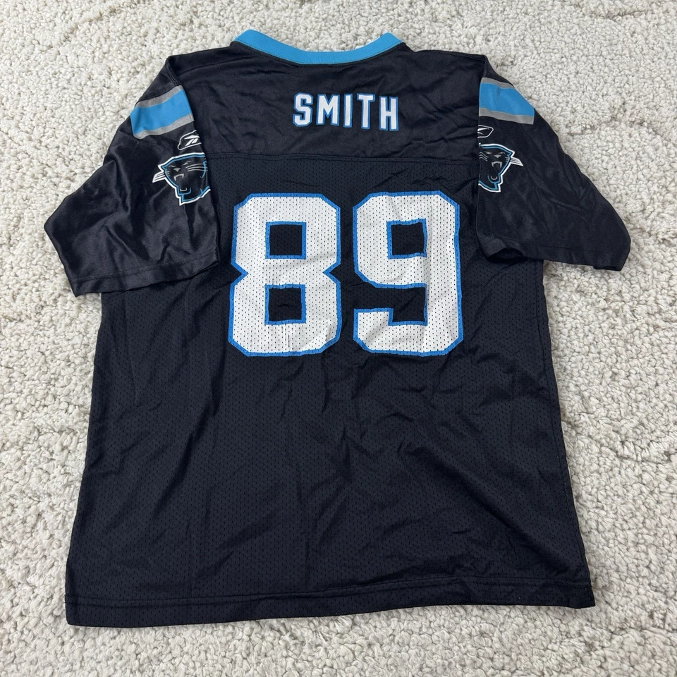 Camiseta de Colección Carolina Panthers Steve Smith Niños Talla L (14-16) Reebok Negra #89 Foto 3 de 4