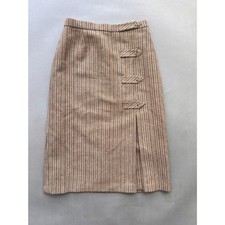 Vintage 70s dark academia French plaid office siren high waist preppy skirt