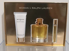 WOMAN BY RALPH LAUREN 3.4 (100ml) EDPS - 3 PIECE GIFT SET - NEW - FREE SHIPPING