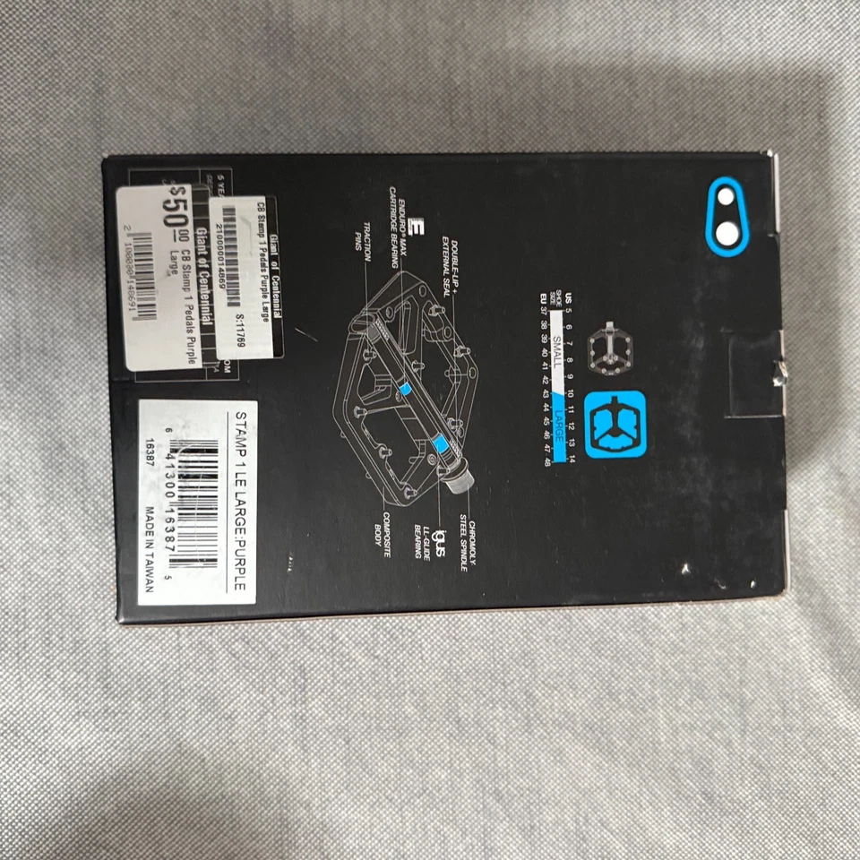 Sello de pedal CRANKBROTHERs 1 GRANDE pedales planos/plataforma púrpura para bicicleta de montaña nuevos en caja Foto 4 de 4