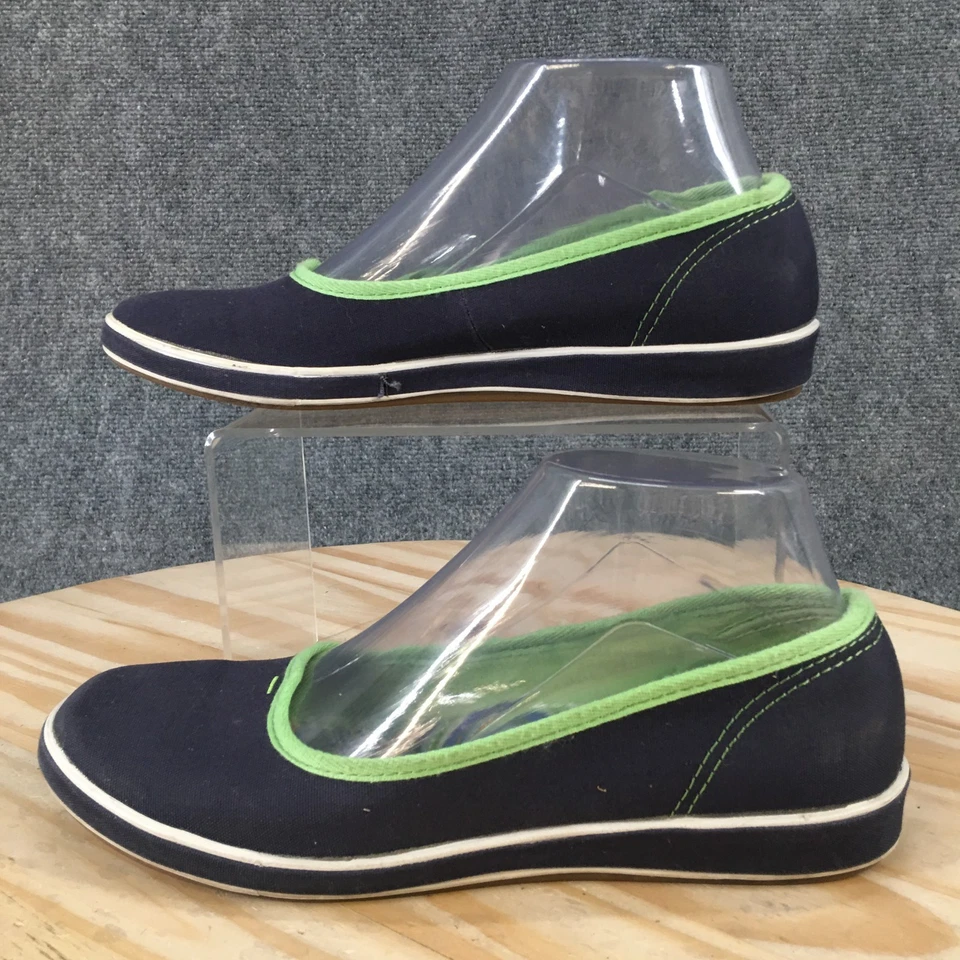 Zapatos saltamontes para mujer 7 N azul lona sin cordones zapatos planos informales cómodos Foto 2 de 4