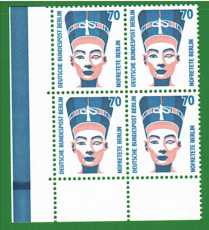 BRD Berlin Dauers. SWK Eckrand Viererblock Mi.Nr. 814 Postfrisch ** 4x 70Pf EVB - Bild 1 von 1
