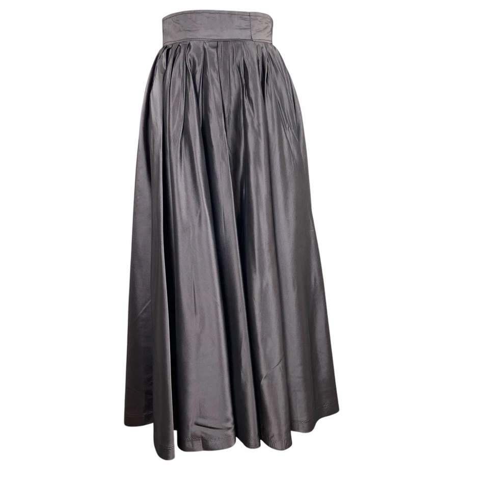 Vintage 50s Rockabilly Gray Taffeta Full Circle Evening Skirt Women’s Size M - Image 2 of 4