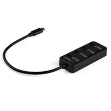 StarTech 4-Port USB C Hub, 4x USB-A Ports with Individual On/Off Switches
