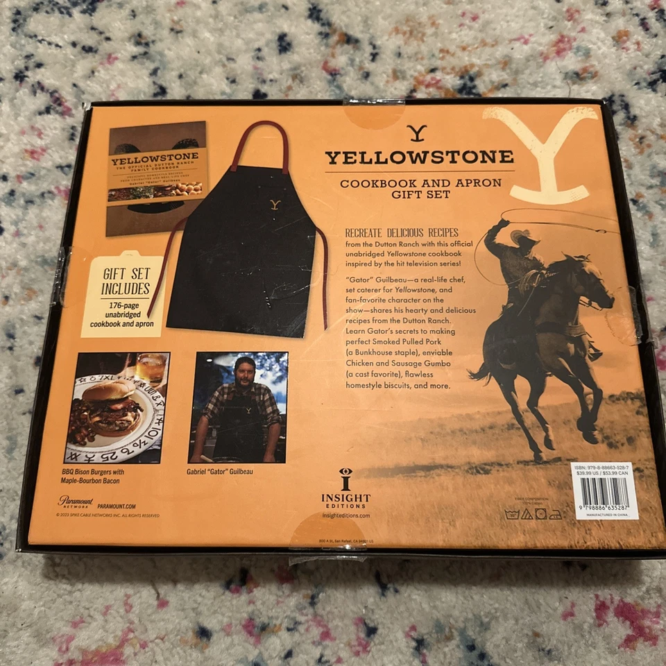 Yellowstone Official Dutton Ranch Family Cookbook Gift Set Cookbook & Apron Foto 2 de 4