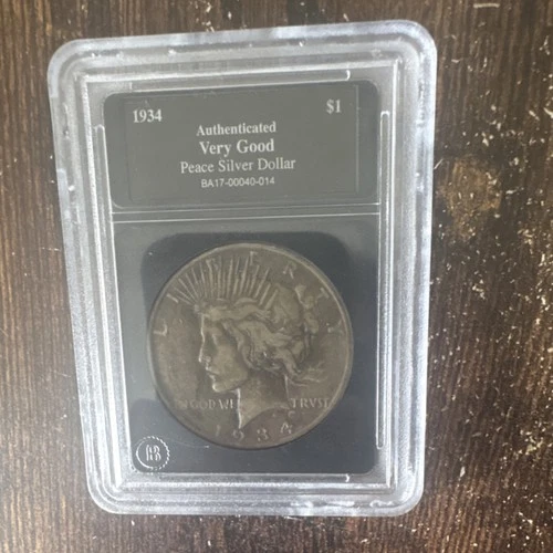1934 Peace Silver Dollar Authenticated Very Good Circulated BA17-00040-014