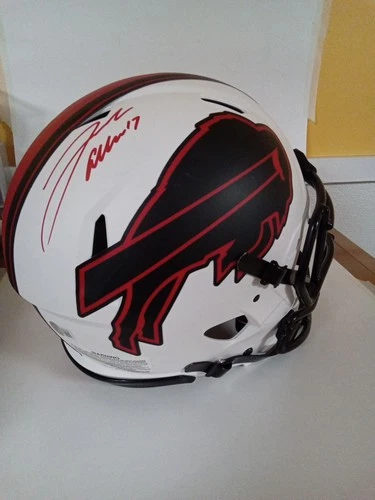 Josh Allen Signed Buffalo Bills Full Size Riddell Lunar Speed Helmet - Beckett
