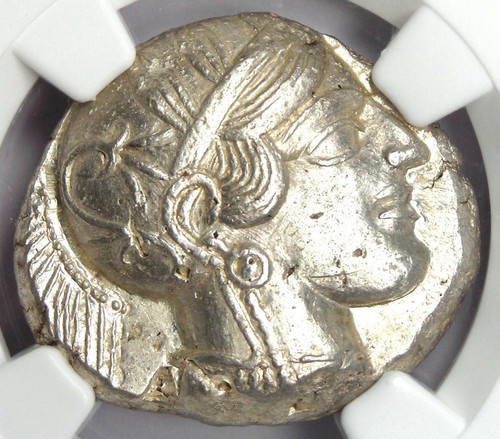 Ancient Athens Greece Athena Owl Tetradrachm Silver Coin (440-404 BC) - NGC AU!