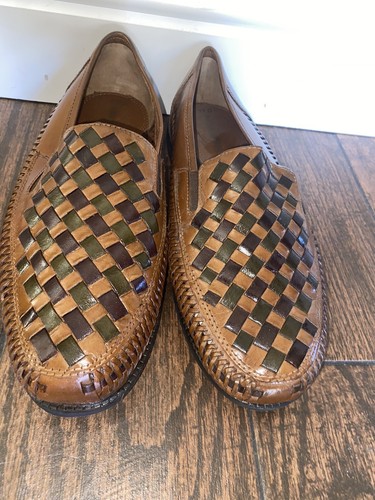 Deer Stags Tijuana Huarache Mens Brown Black Leather Loafer Shoes Size 12D - Picture 5 of 10