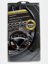 Steering Wheel Cover Black Wood Grain Universal Snap-on Designed