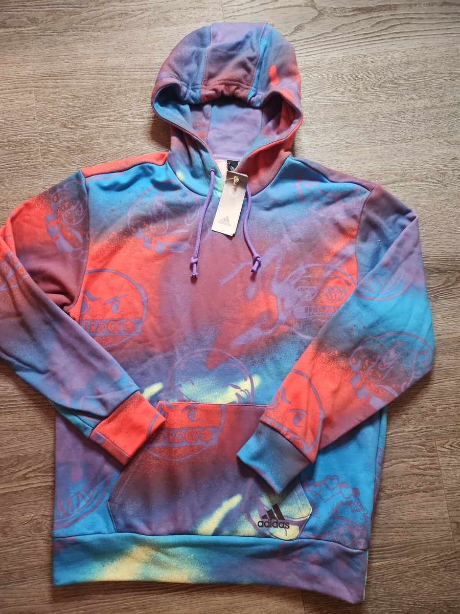 NWT Adidas Logo Multicolor HG8187 Rainbow Sweatshirt Hoodie Men's