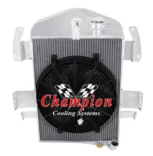 Kool Champion 3 Row All Aluminum Radiator W/ 14" Fan for 1934 Chevrolet Master