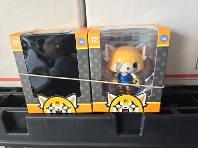 AGGRETSUKO ACTION VINYLS AGGRETSUKO & BLACK-OUT FIGURINE LOT OF 2 NIB