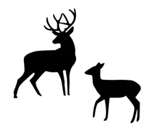  Buck or Doe Deer silhouette UNMOUNTED rubber stamp Christmas, Wild Animals #24