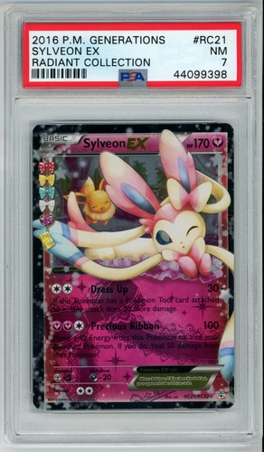 2016 POKEMON GENERATIONS SYLVEON EX #RC21 RADIANT HOLO PSA 7 NM #44099398