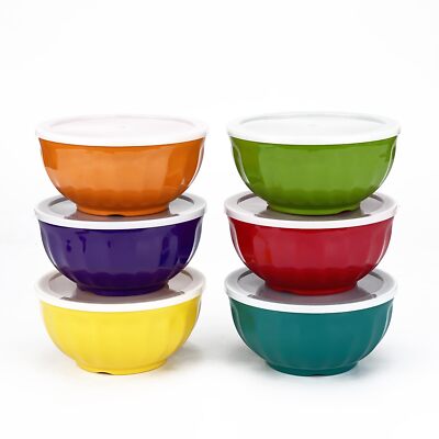 Melamine Bowls Set 6 Inch 100% Melamine Cereal/Soup/Salad Bowls 28oz Set of 6...