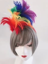 Women Girl Rainbow colorful Party Feather Hair Head Band Headband Fascinator