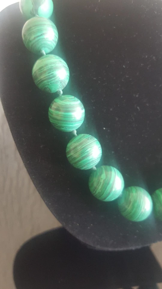 НАСТОЯЩИЙ натуральный камень ручной работы малахит средний бусина ожерелье роскошный подарок - Изображение 2 из 4