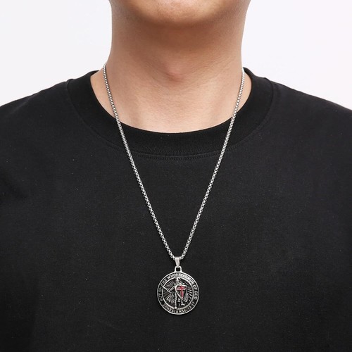 Knights Templar Armor of God Ephesians 6:13-17 Pendant Stainless Steel Necklace - Picture 8 of 59