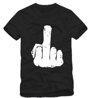 T-Shirt Mittelfinger Fuck you Grösse XXL middle Hand Fluchen