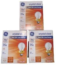 GE - Crystal Clear - 40 W (uses 29 w) Bulbs - 3 Packs/6 Bulbs