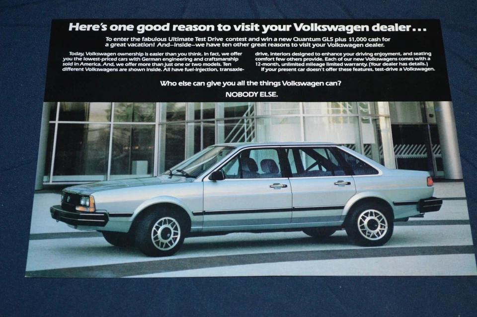 1983 VW Quantum / универсал оригинальный дилер реклама печатная реклама 83 Volkswagen - Изображение 2 из 2