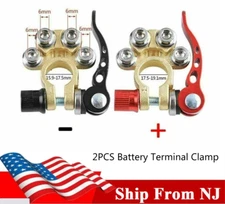 2x Positive&Negative Car Top Post Battery Terminals Wire Cable Clamp Connectors