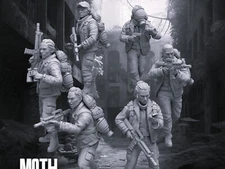Zombie Outbreak Militia Squad 6-Pk Proxy 3D Printed Models