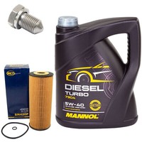 MotoröL Set 5W40 5 Liter + ÖLfilter SH 420 P + Schraube FüR Audi Seat Skoda VW