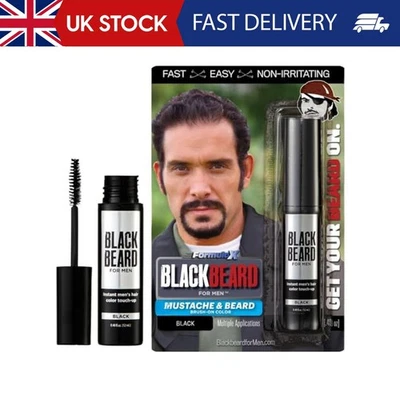 Blackbeard for Men - temporary brush on colour 12ml 0.40oz (Black, 1 Pack)