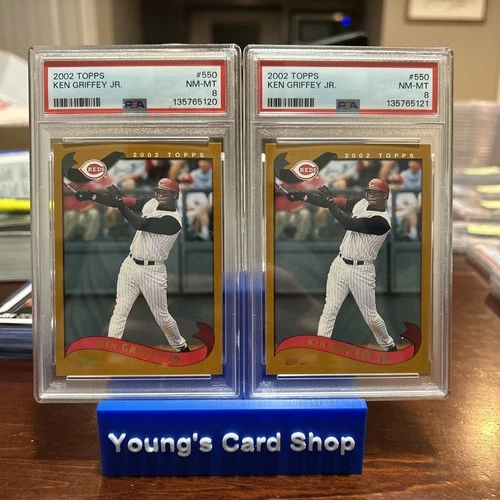 2002 Topps #550 Ken Griffey Jr. PSA 8 NM-MT Reds HoF Outfielder Pop 28