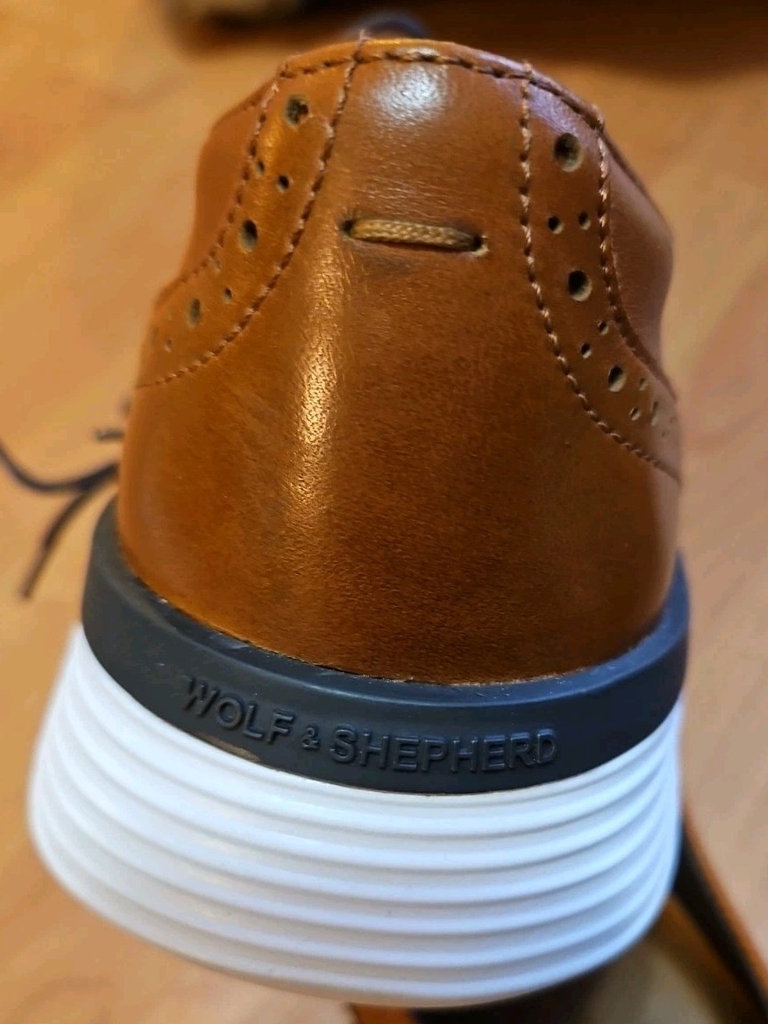 Wolf & Shepherd Mens Crossover Wingtip Oxford Honey Color 9  display picture 1